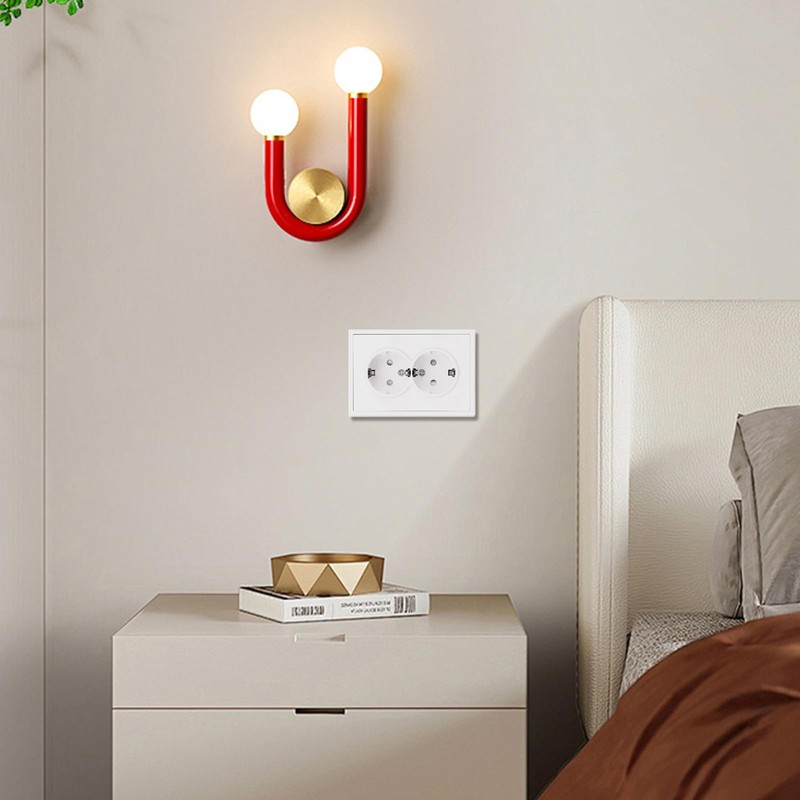 JIMEIDA Socket White Smooth Skin Feel Flush-Mounted with Plug-In Terminal
