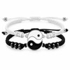 Matching Yin Yang Friendship Bracelets for 2, Adjustable Black and