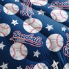QOOMO 3D Baseballs Comforter Twin Size,Blue Baseball Kids Comforter Set,3Pcs