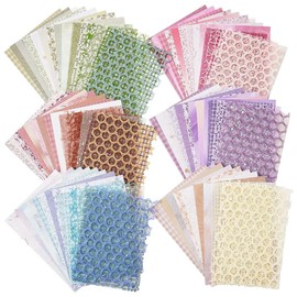 Vkyipg 90 Sheets Scrapbook Paper and Decorative Mesh Fabric Assorted Set - 6 Pack Mixed Special Paper for Scrapbooking,A