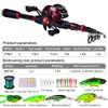 Fishing Rod and Reel Combo, 6.9ft Telescopic Spincast Rod with