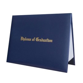 Grad Days Certificate Cover Imprinted Diploma Of Graduation Smooth Diploma Cover 8.5" x 11" (Navy)
