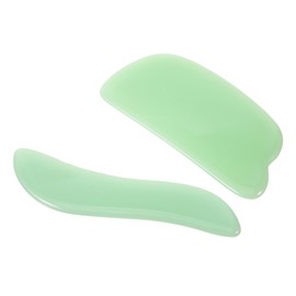 Baluue 2pcs Guasha Board for Jade Scraping Massage Tool Circulation Relieve Muscle Tension and Comfortable for Home Travel Use