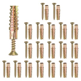 PATIKIL 20 Pcs Drywall Hollow Wall Anchors with Screws, 0.2 x 1.57'' Heavy Duty Steel Wall Anchors Kit, Dry Wall Anchors for Concrete Wall Plaster Wall, Multicolor