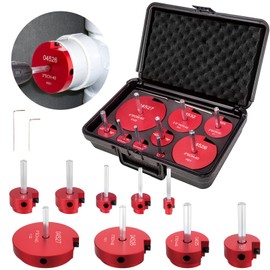 9Pcs Pipe Reamer Tool Kit PVC Fitting Saver Includes 1/2", 3/4", 1", 1-1/4", 1-1/2", 2", 2-1/2", 3", 4" Reamers, Aluminum Reed Socket Saver Kit for PVC, CPVC and ABS Plumbing, Fits Standard 1/2" Drill
