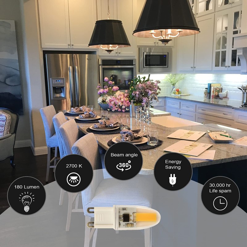 LuxED 5 Pack G9 1505 AC 230V 1.7W 180lm 2700K,