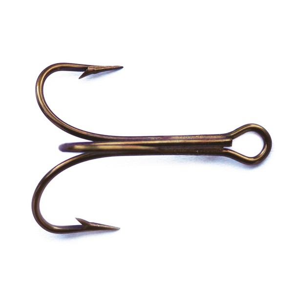 Mustad 3551 Classic Treble Standard Strength Fishing Hooks | Tackle for Fishing Equipment | Comes in Bronz, Nickle, Gold, Blonde Red, [Size 6, Pack of 5], Bronze