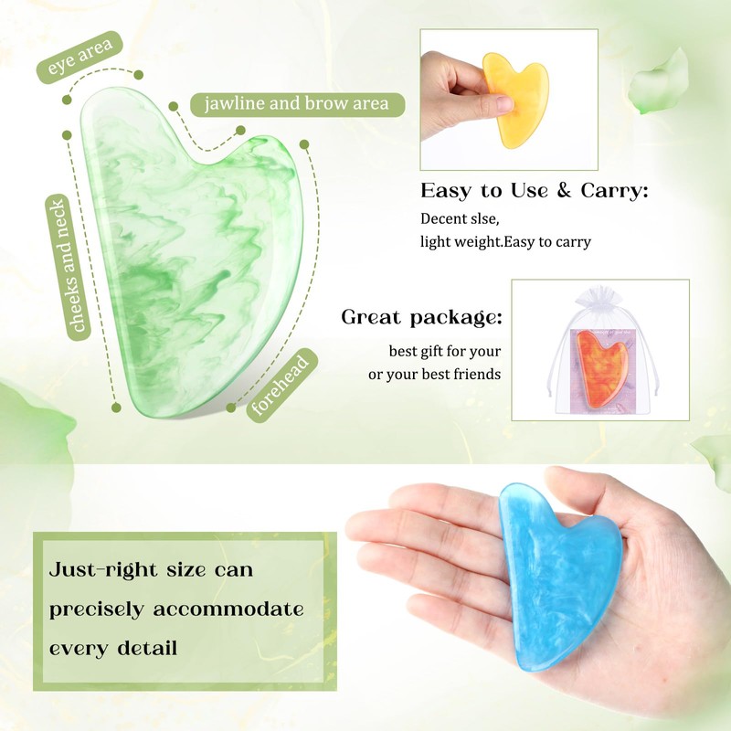 Sherr 24 Sets Gua Sha Facial Tools Bulk Resin Heart