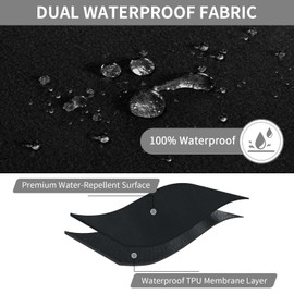 Easy-Going 100% Waterproof Recliner Cover, Stretch Couch Covers for Reclining Couches, Extra Large Sectional Sofa Slipcover, L-Shape Furniture Protector for Kids & Pets, 5 Seater, Black