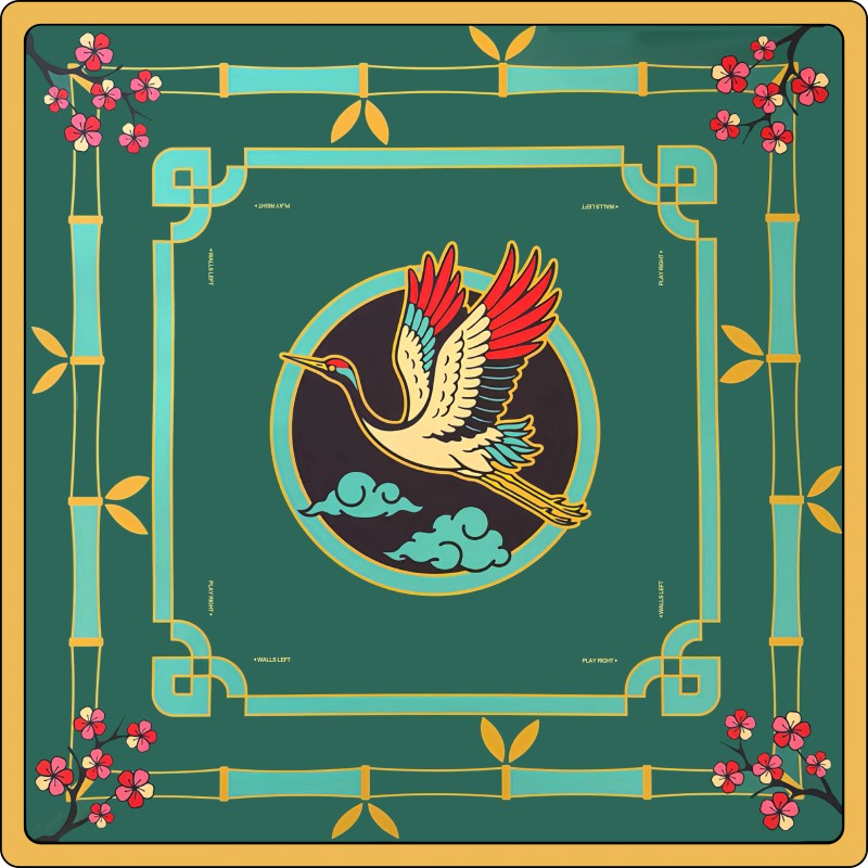 Painted Anti Slip Premium Smooth Movement Mahjong Tiles Mat Exquisite