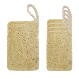 5pcs Natural Eco Dishwasher Sponges，Sustainable Plastic Free & Biodegradable Loofah Sponge with Hanging String to Dry（11x7cm）