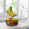 Modern grid farmhouse Black fruit bowl with banana tree