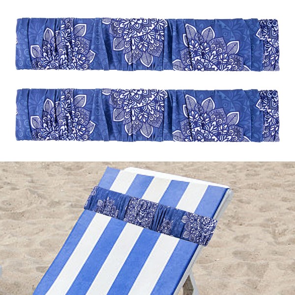 2Pcs Towel Bands,Towel Bands for Beach Chairs,Beach Towel Holding Strap,Towel Chair Clips,Elastic Beach Towel Holder,Towel Clips for Chairs Cruise,Beach Towel Clips for Beach Pool Cruise Chairs (Blue)
