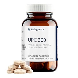 Metagenics UPC 300 - Suplemento Alimenticio a Base de Vitamina C, Bioflavonoides Cítricos y L-lisina - 90 Tabletas de 606 mg C/U - Magnesio, Vitamina B3, L-Cisteína, Glutatión - Sin Gluten, Sin OGM