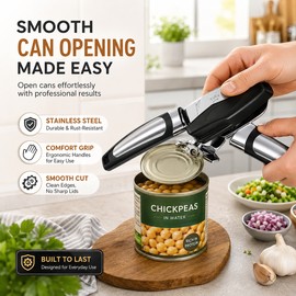 3-Piece Manual Can Opener Set for Kitchen Use – Stainless Steel Tool Kit for Cans, Bottles & Jars