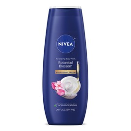 NIVEA Nourishing Botanical Blossom Body Wash with Nourishing Serum, Moisturizing Body Wash for Women, Enriched with Provitamin B5 and Vitamin E, 20 Fl Oz Bottle