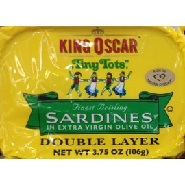 King Oscar"Tiny Tots" Finest Brisling Sardines in Extra Virgin Olive Oil (9 Tins)
