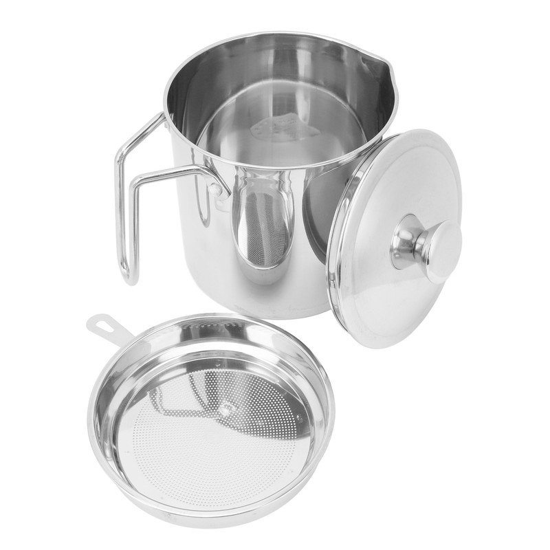 Grease Container 304 Stainless Steel Dustproof Large Capacity Fine Strainer