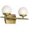 Kichler Jasper 16.5" Halogen Vanity Light in Natural Brass, 2-Light