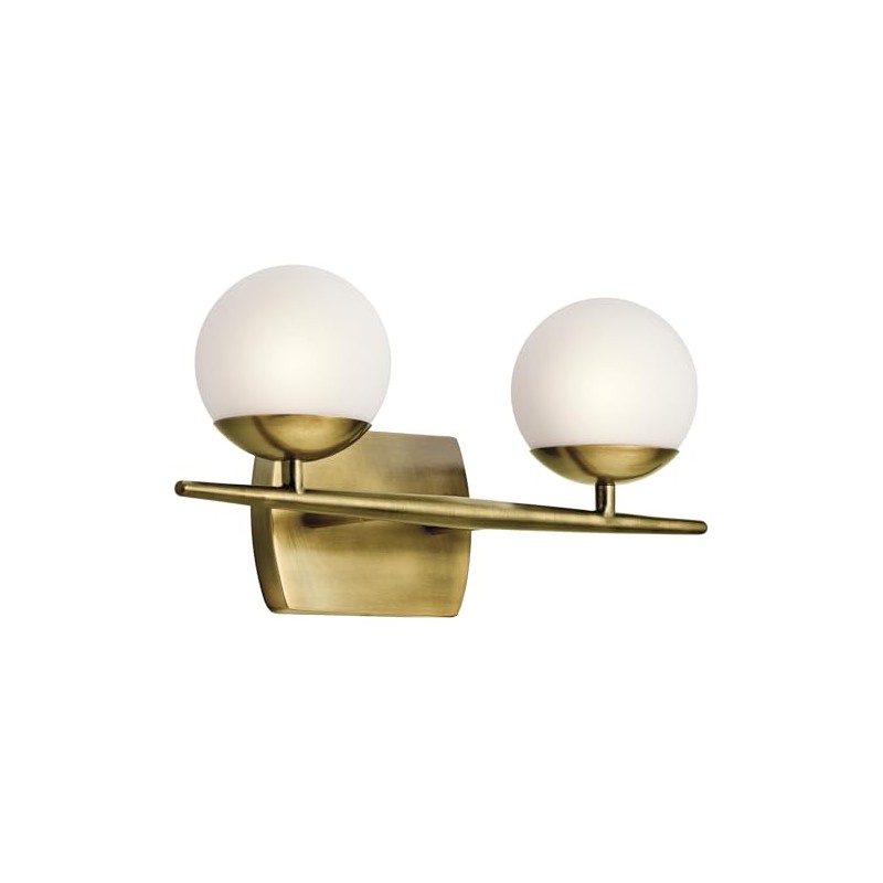Kichler Jasper 16.5" Halogen Vanity Light in Natural Brass, 2-Light