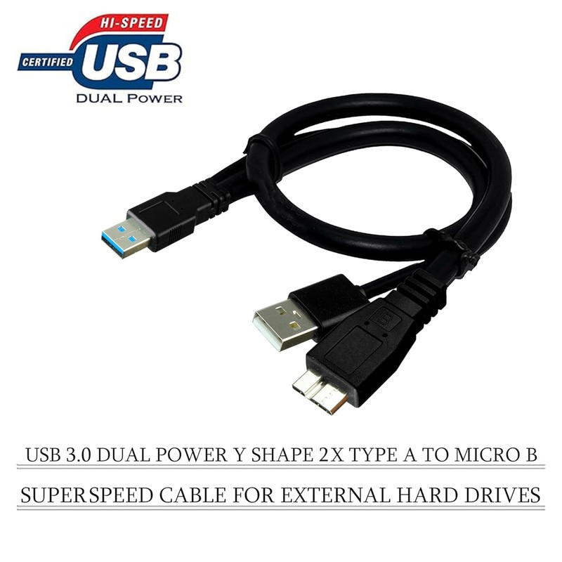 SaiTech IT 1 feet USB 3.0 Dual Power Y Shape