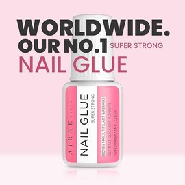 Pegamento de uñas súper fuerte para uñas acrílicas, puntas de uñas y uñas postizas (8 ml) Pegamento para uñas con pincel AIRRE y lima para uñas postizas con pegamento, reparación de uñas rotas.