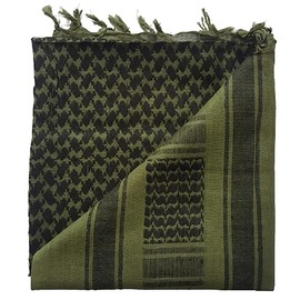 Cotton Shemagh Tactical Desert Keffiyeh Scarf Arab Sun Hat Wrap Soft SAS Army Military Heack Neck Mask Scarf (Olive Black)