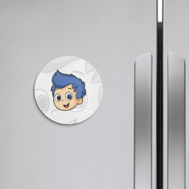 Unbranded Bubble Guppies Cartoon Gil Face | 4'' X 4'' Round Decorative Magnet