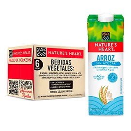 Nature's Heart Leche de Arroz sin azúcar Caja con 6 Leches de 946 ml c/u
