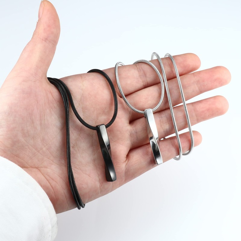 MILACOLATO Mens Necklaces Stainless Steel Bar Pendant Necklace for Men