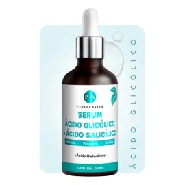 Pureza Natur Serum Facial Ácido Glicólico  Salicílico  Glycolic Salicylic Acid Face Serum with Hyaluronic Acid, 50ml                                  