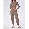 Fisoew Women's 2 Piece Lounge Sets Casual Long Sleeve Crossover