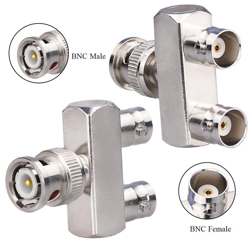 TUOLNK 2PCS BNC Male to Dual BNC Female 3-Way RF