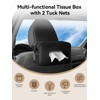 Multi-Functional Car Tissue Holder with ‌2 Storage Nets, Upgraded PU