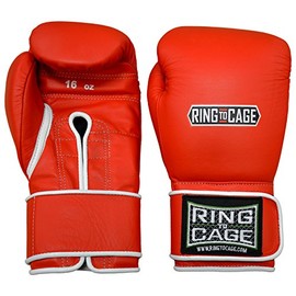 Japanese Style Training Boxing Gloves 2.0 - Hook&Loop or Lace-Up - 12oz, 14oz, 16oz, 18oz - 9 Colors to Choose (Red, 16oz Hook&Loop)