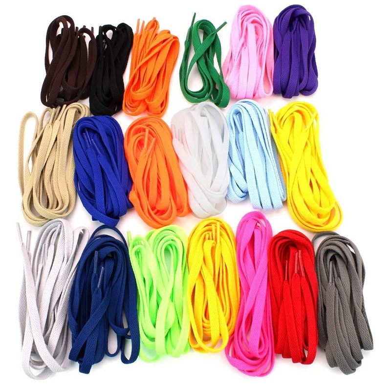 BCB Wear Flat Shoelaces 5/16" Wide Solid Colors Several Lengths