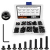 FullFun 300PCS M3 x 5/6/8/10/12/14/16/18/20mm Button Head Socket Cap Screw