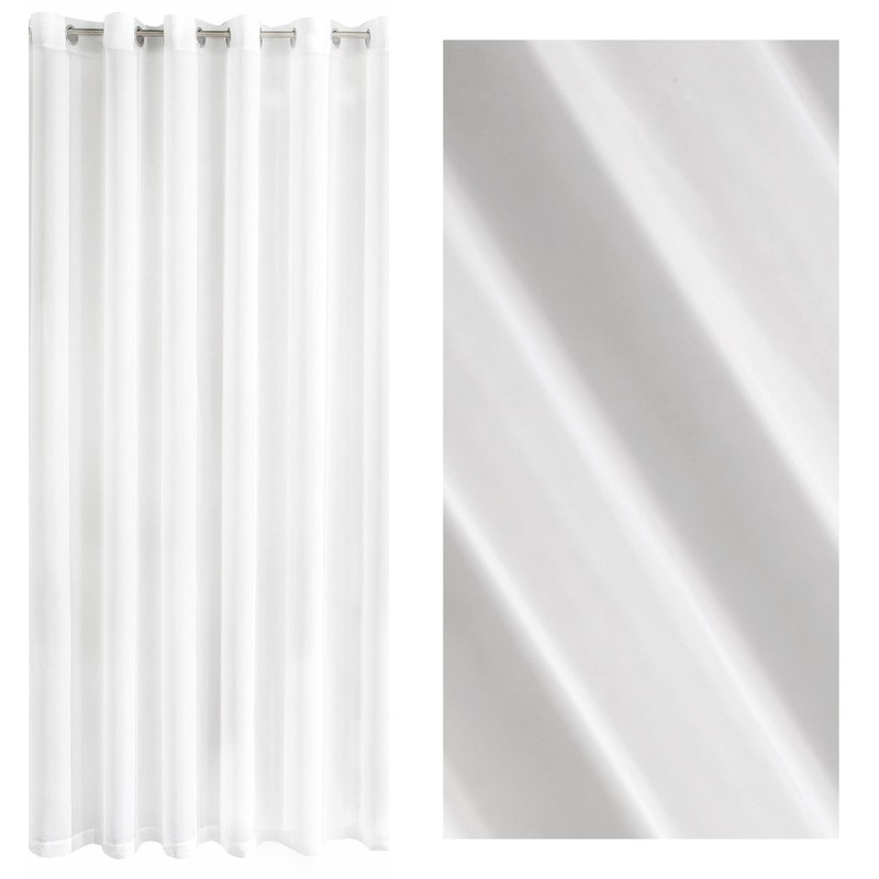 Eurofirany Lucy Voile Curtain, White, 200 x 250 cm