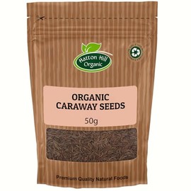 Organic Caraway Seeds 50g by Hatton Hill Organic | Whole, Aromatic, Perfect for Baking, Cooking, and Seasoning