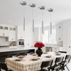 2 Pack Chrome Cylinder Pendant Lights for Kitchen Island, Modern