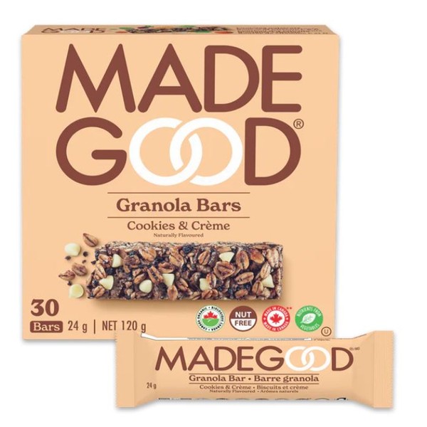 MadeGood Cookies & Creme Granola Bar Case of 6-5x24g (30