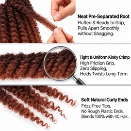 XSASLYET Marley Twist Braiding Hair, Cuban Twist, 18 In,8 Packs,T1B/350