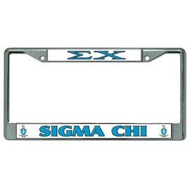 Sigma Chi Chrome License Plate Frame