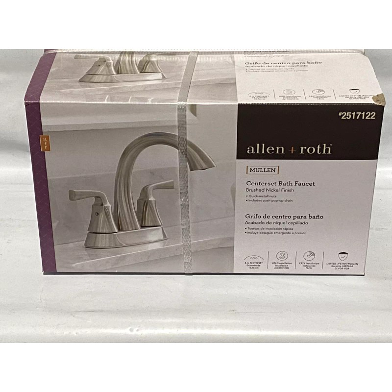 allen + roth Mullen Brushed Nickel 2 Handle 4" Centerset