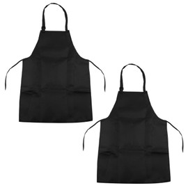 Kids Painting Apron, 2Pcs Children's Aprons Art Apron Kids Cooking Aprons for Painting Apron for Kids Adjustable Kids Aprons for Cooking Baking Crafting Painting BBQ DIY - Black