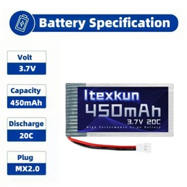5PCS 3.7V 450mAh 20C Li-po Battery with 5 in 1 Charger for SYMA Q11 H99W H31 H6C H98 TR-C385 TR-P51 TR-F22 Quadcopter Parts Aircraft Model Drone Battery