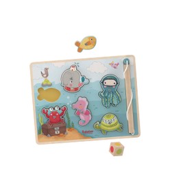 Bababoo and friends Whale Wilma Loves The Sea Fishing Game Puzzle | 2+ Years | Size 11" x 9" x 3/4" | Cognitive Development | 9 Pieces | Playtales Included | Wood Toys Collection |