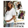 Ficerd 3 Packs Womens Maternity Shirts V Neck Dolman Short
