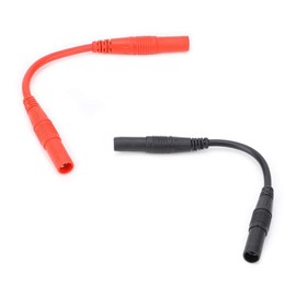 10 cm 4 mm Test Lead, Banana Plug Multimeter Probe Test Lead, Double Socket Measuring Probe Cable, Banana Plug Multimeter Leads Probes (Black and Red)