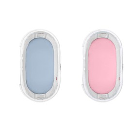 Dudu N Girlie Moses Basket Fitted Sheets Set - 100% Jersey Cotton Bassinet Size Newborn Hypoallergenic Breathable Easy Care Soft Fitted Sheet For Baby Bassinet (Pack of 2, Blue & Pink)